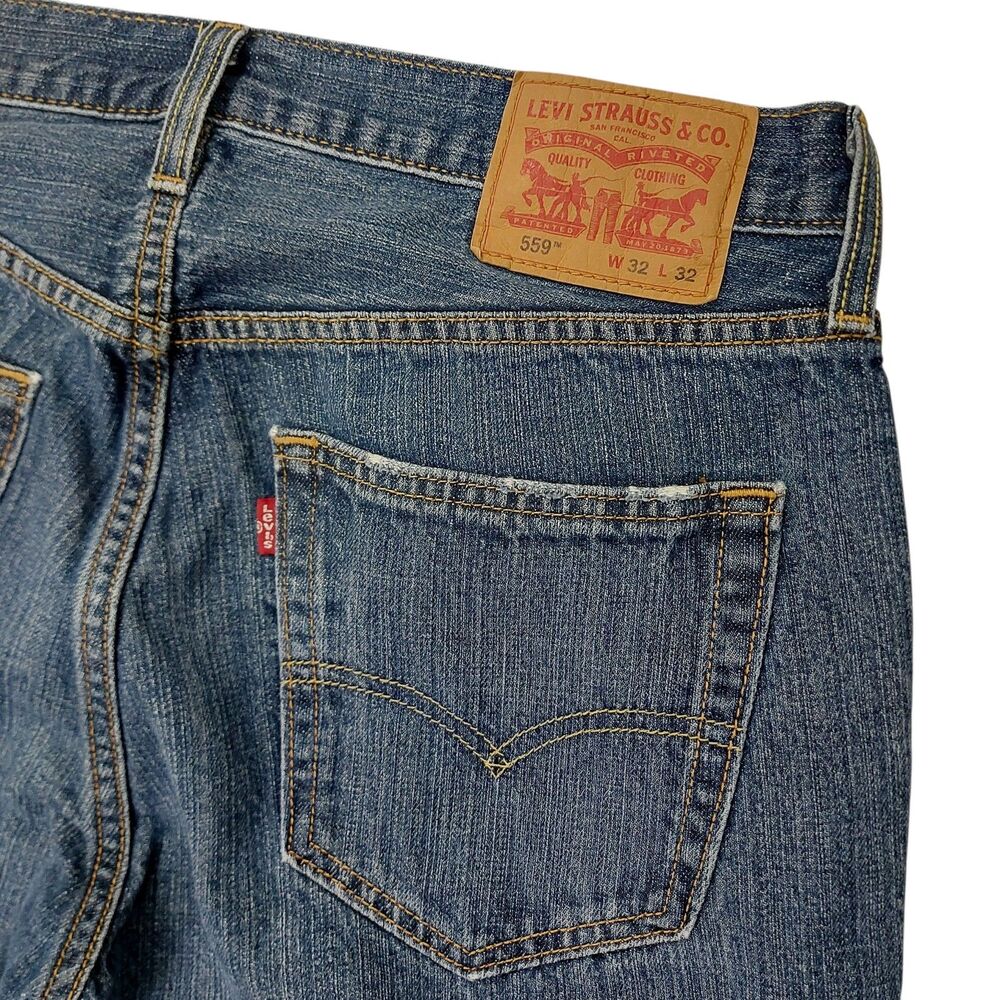 Levi's 559 Jeans Mens 32x30 Blue Straight Leg Cotton Durable Denim Work Casual - Picture 7 of 12